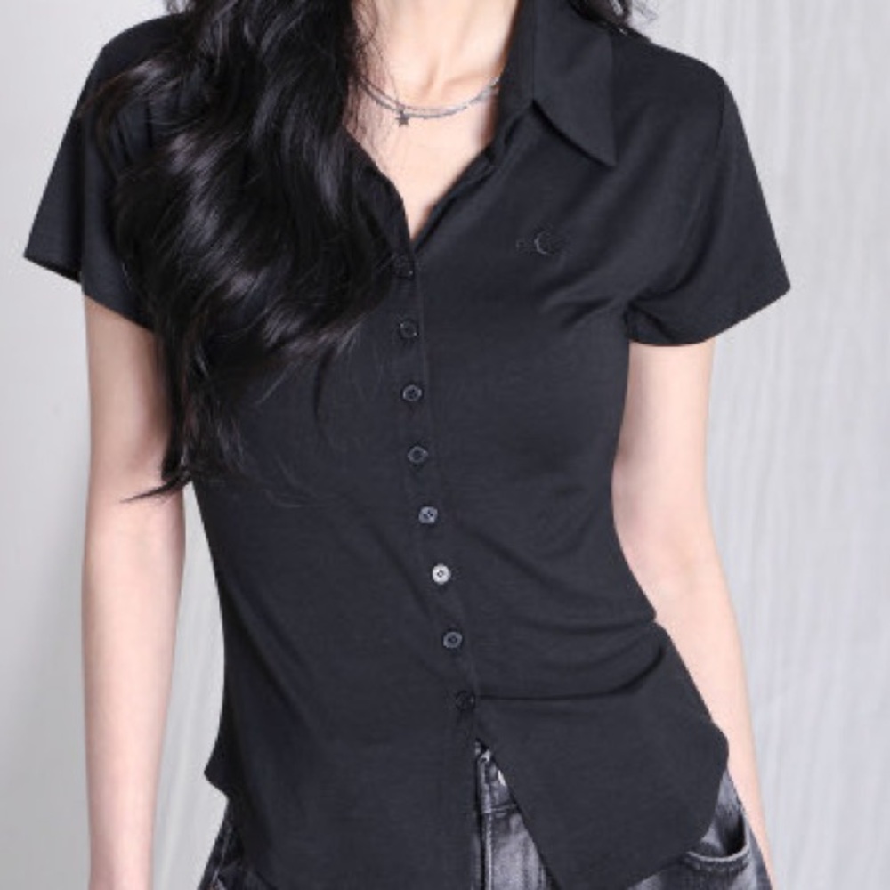 Sopy Collar Short-Sleeve BLACK
